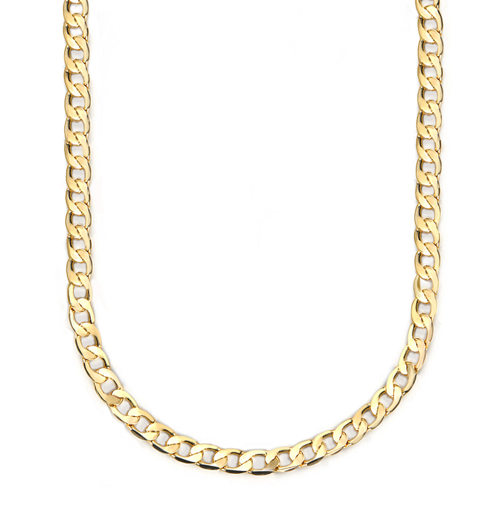 Mask Chain Necklace - 12mm Curb in Gold