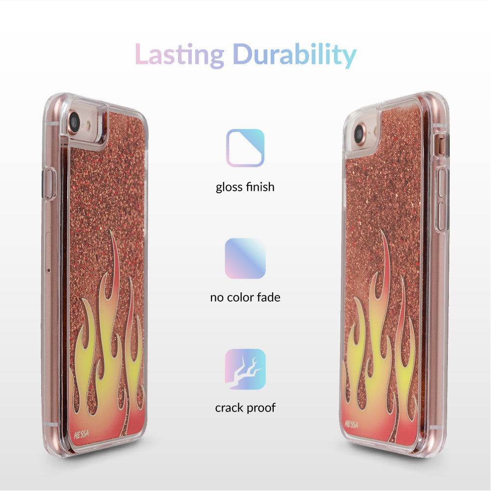 Glitter Flames iPhone Case by Nessa