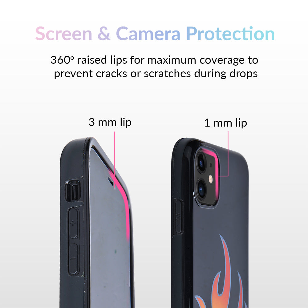 Blue Chrome Flames iPhone Case