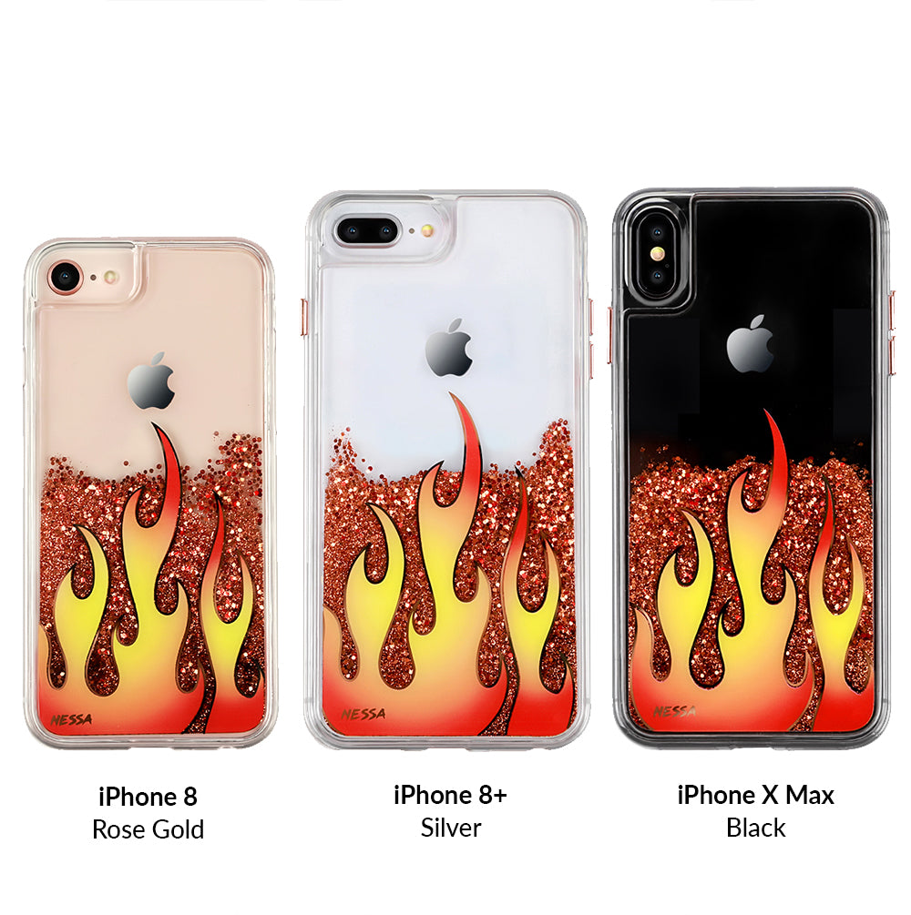 Glitter Flames iPhone Case by Nessa