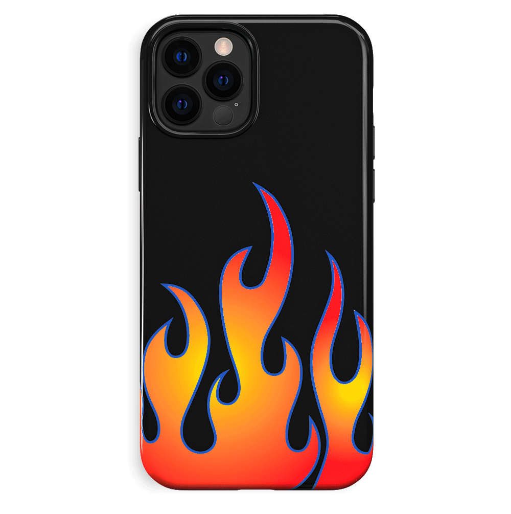 Blue Chrome Flames iPhone Case