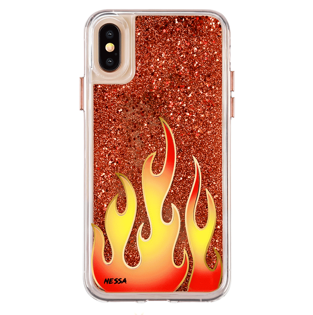 Glitter Flames iPhone Case by Nessa