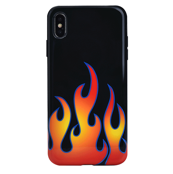 Blue Chrome Flames iPhone Case