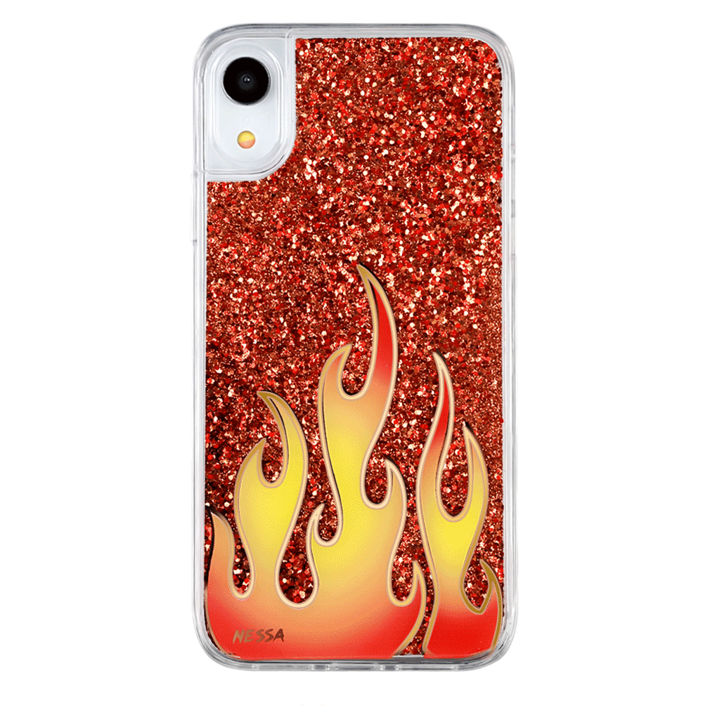 Glitter Flames iPhone Case by Nessa
