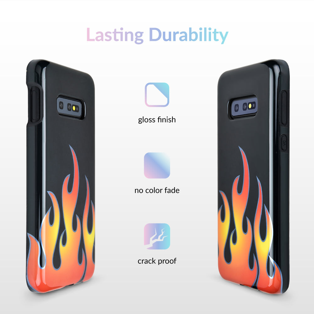Blue Chrome Flames Samsung Galaxy Case