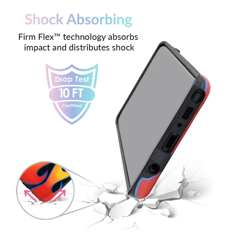 Blue Chrome Flames Samsung Galaxy Case