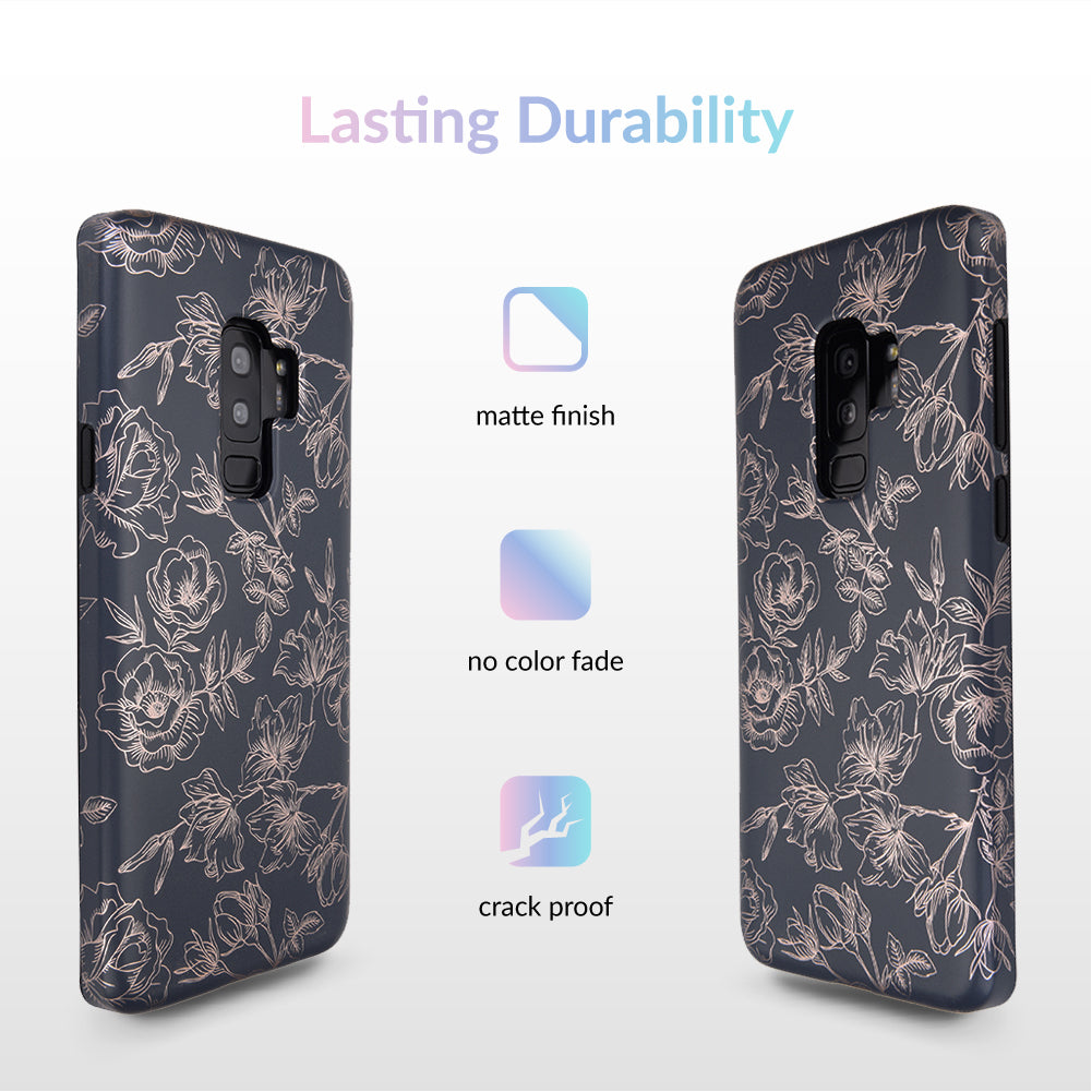 Floral Rose Gold Chrome Samsung Galaxy Case