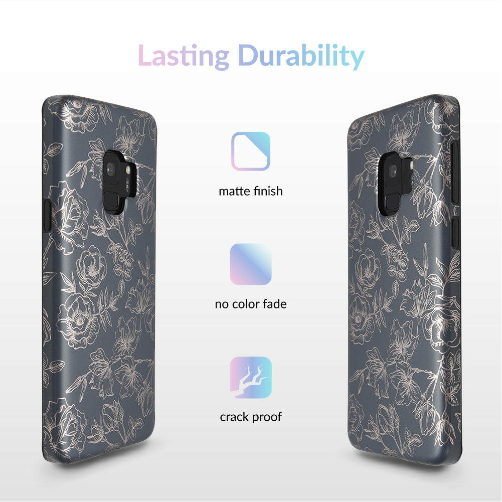 Floral Rose Gold Chrome Samsung Galaxy Case