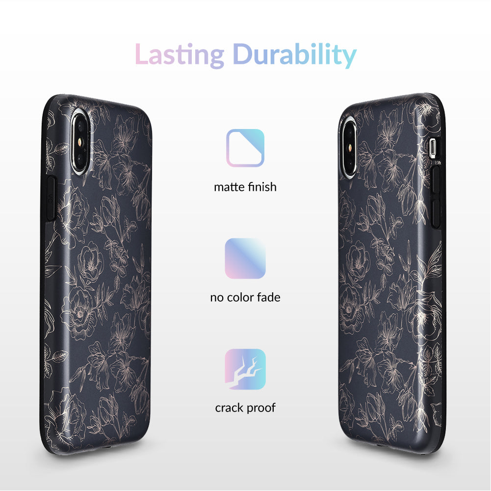 Floral Rose Gold Chrome iPhone Case