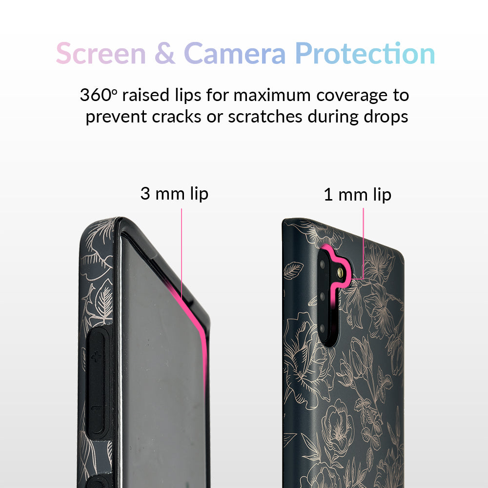 Floral Rose Gold Chrome Samsung Galaxy Case