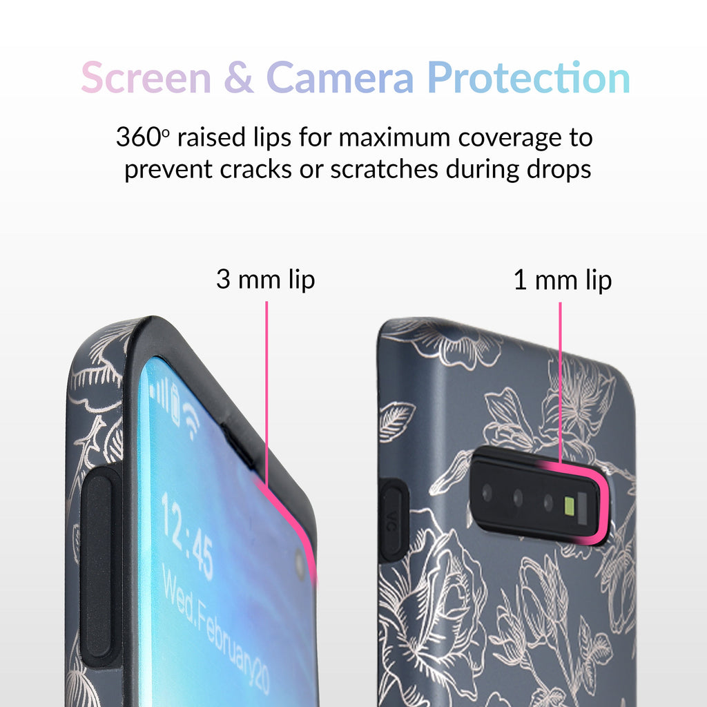 Floral Rose Gold Chrome Samsung Galaxy Case