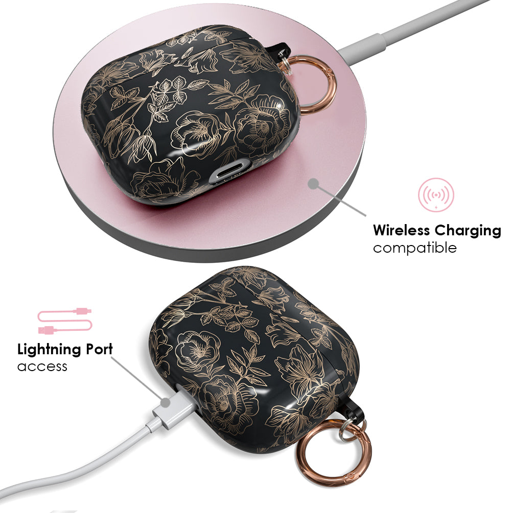 Floral Chrome Airpods Case