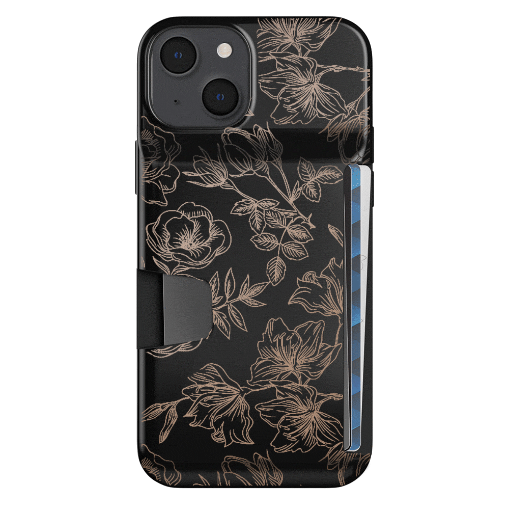 Floral Rose Gold iPhone Wallet Case