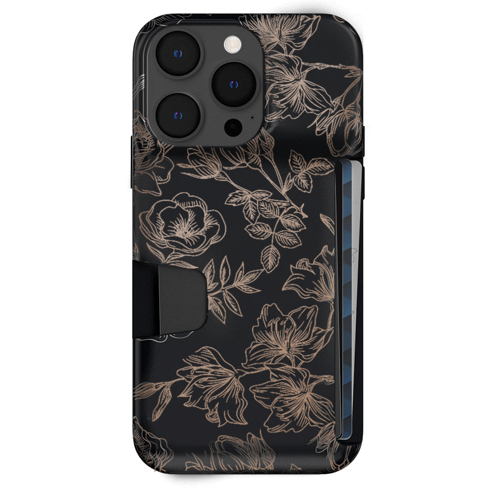 Floral Rose Gold iPhone Wallet Case