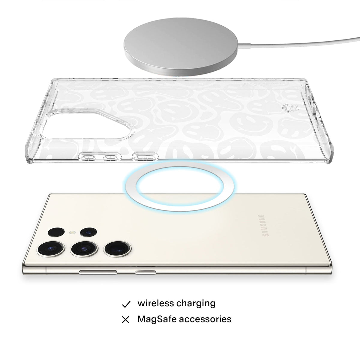 Clear Frosted Smiley Samsung Case