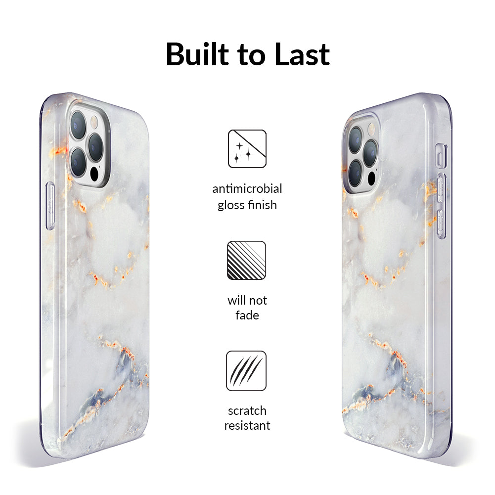 Gray Clouds Marble iPhone Case