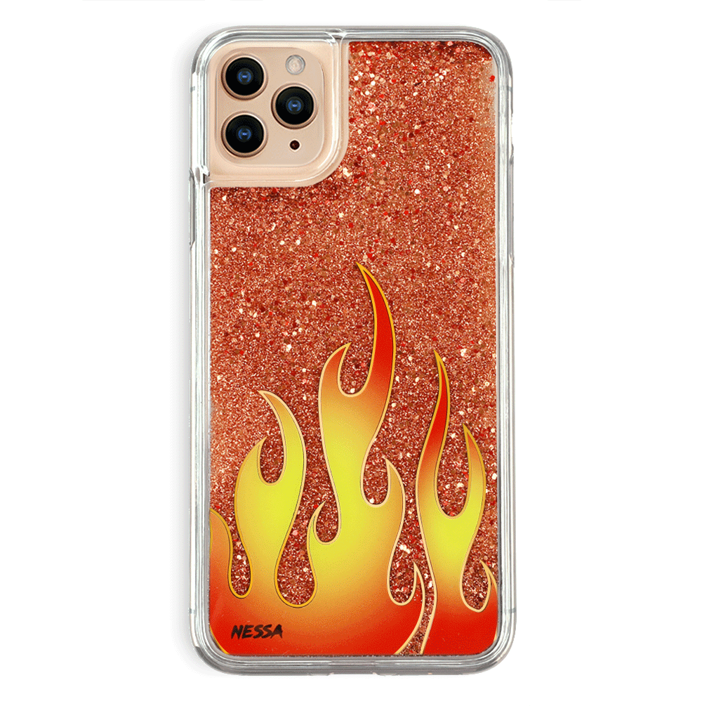 Glitter Flames iPhone Case by Nessa