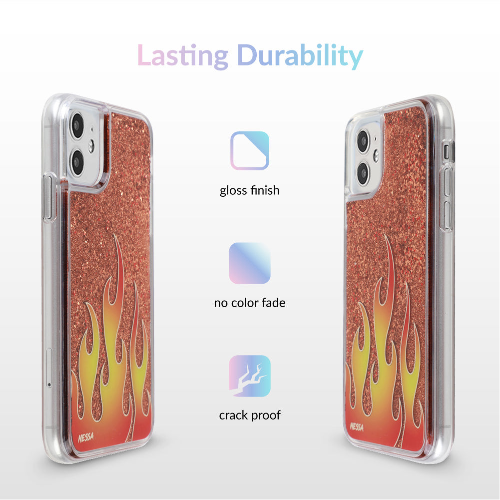 Glitter Flames iPhone Case by Nessa
