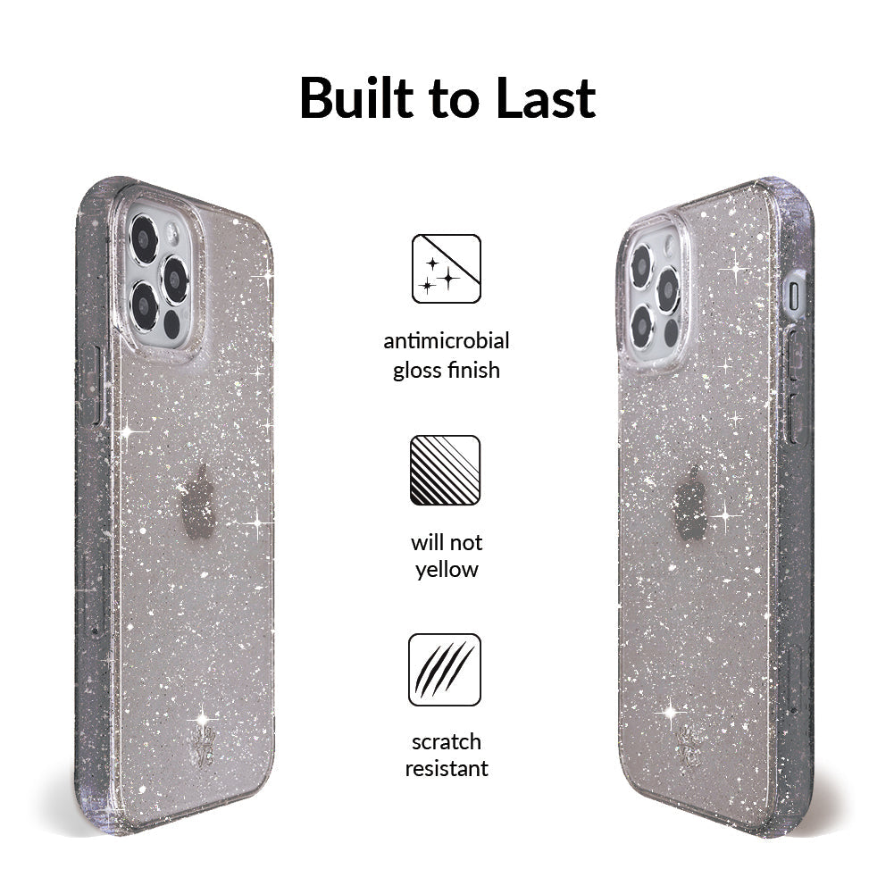 Grey Stardust Glitter iPhone Case