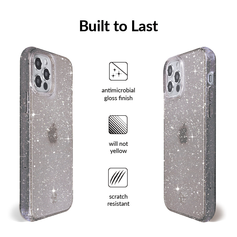 Grey Stardust Glitter iPhone Case