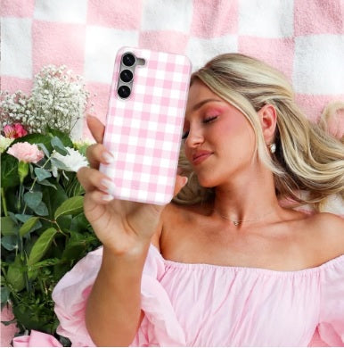Baby Pink Gingham Samsung Case