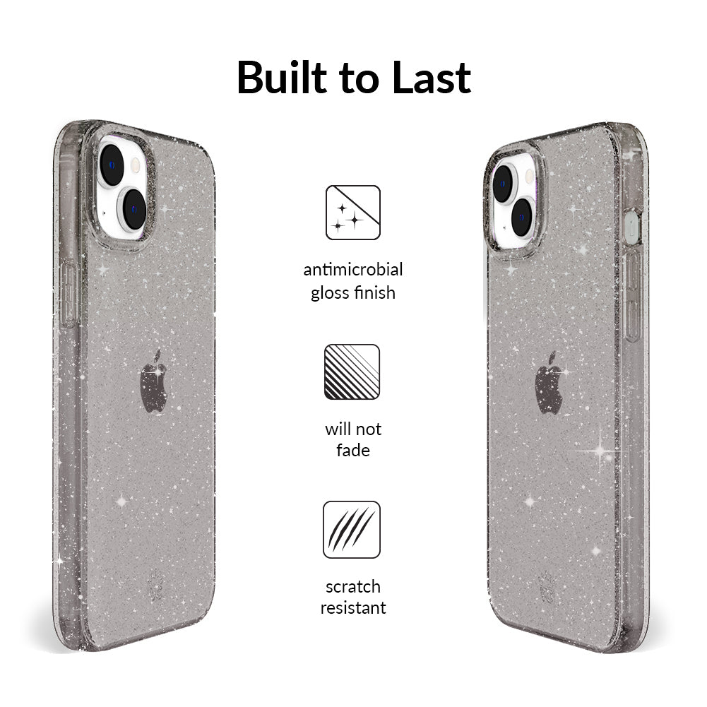 Grey Stardust Glitter iPhone Case