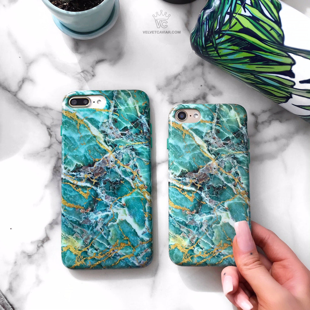 Green Emerald Marble iPhone Case