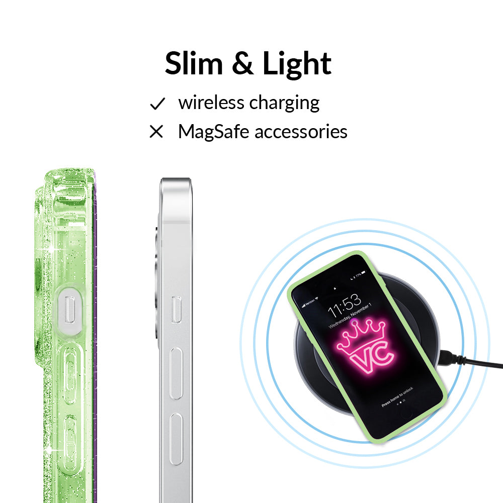 Lime Stardust Glitter iPhone Case