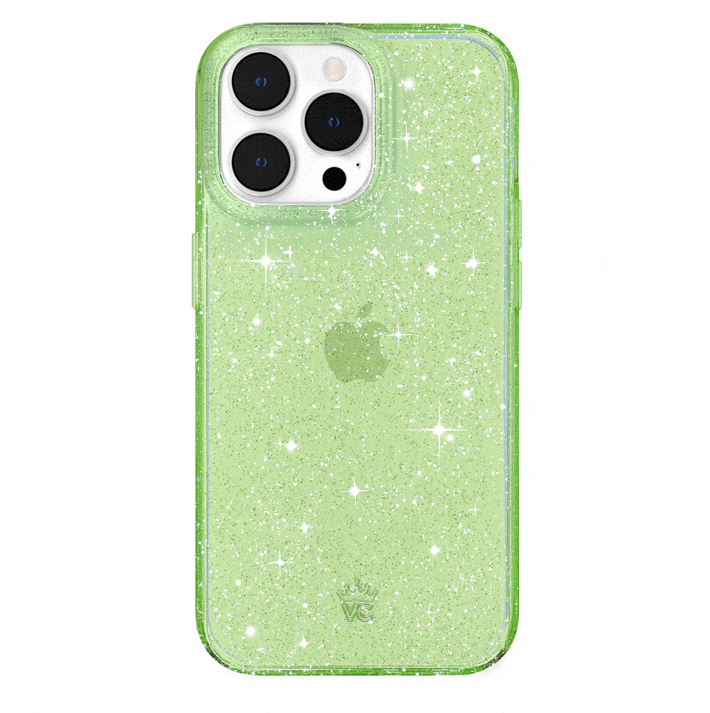 Lime Stardust Glitter iPhone Case