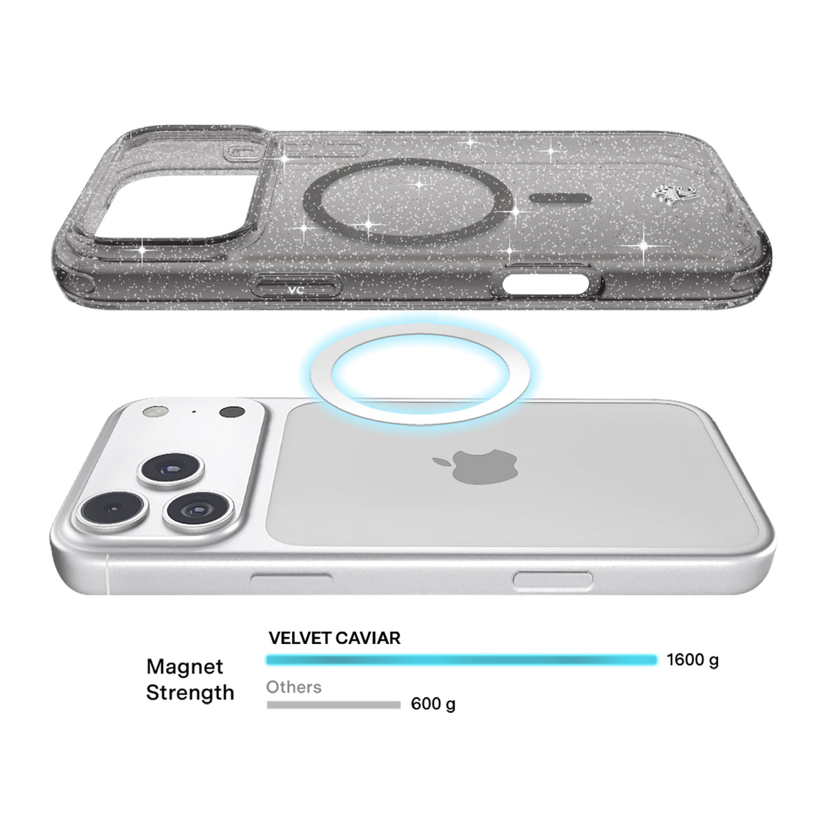 Grey Stardust Glitter iPhone Case