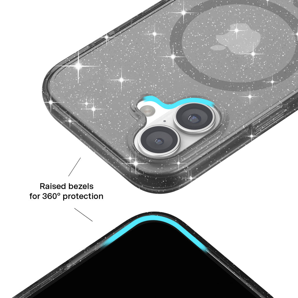 Grey Stardust Glitter iPhone Case
