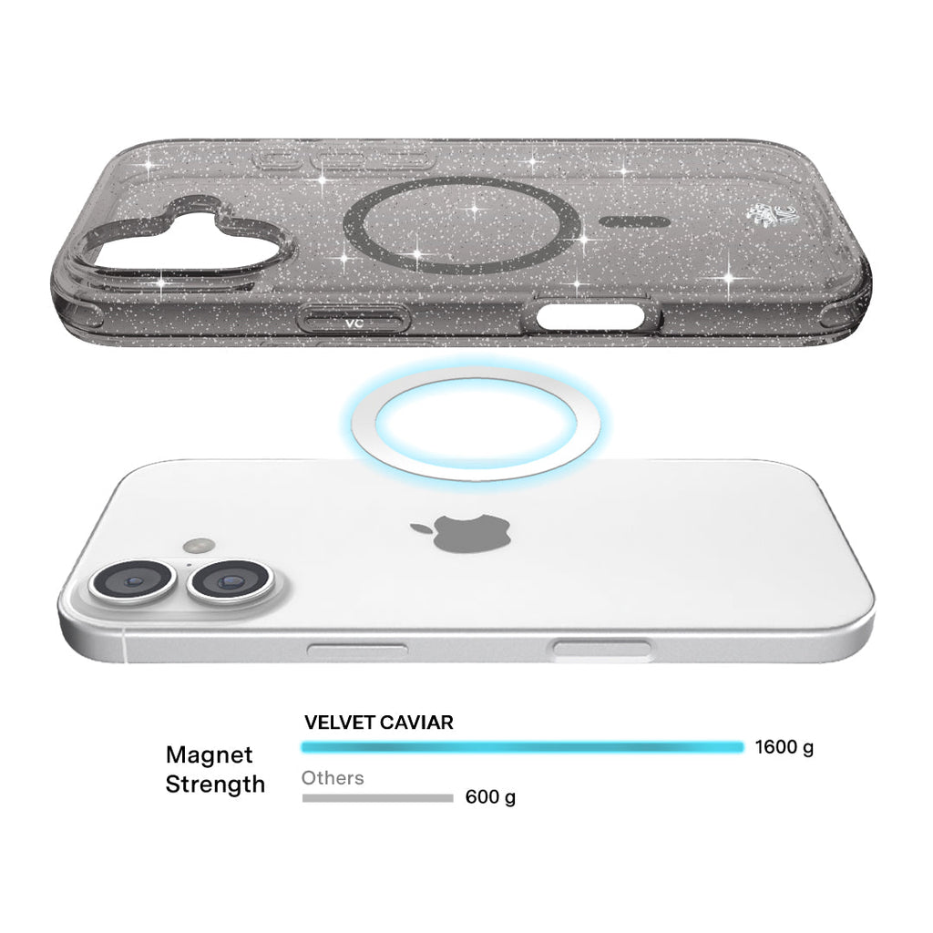 Grey Stardust Glitter iPhone Case