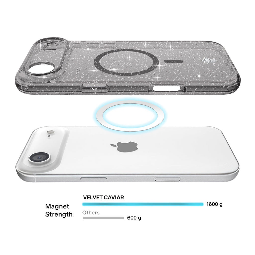 Grey Stardust Glitter iPhone Case