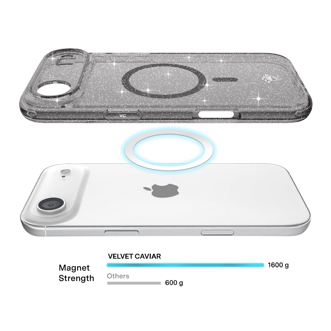 Grey Stardust Glitter iPhone Case