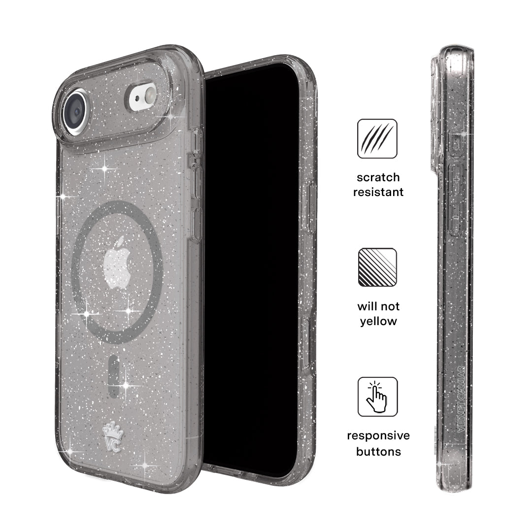 Grey Stardust Glitter iPhone Case
