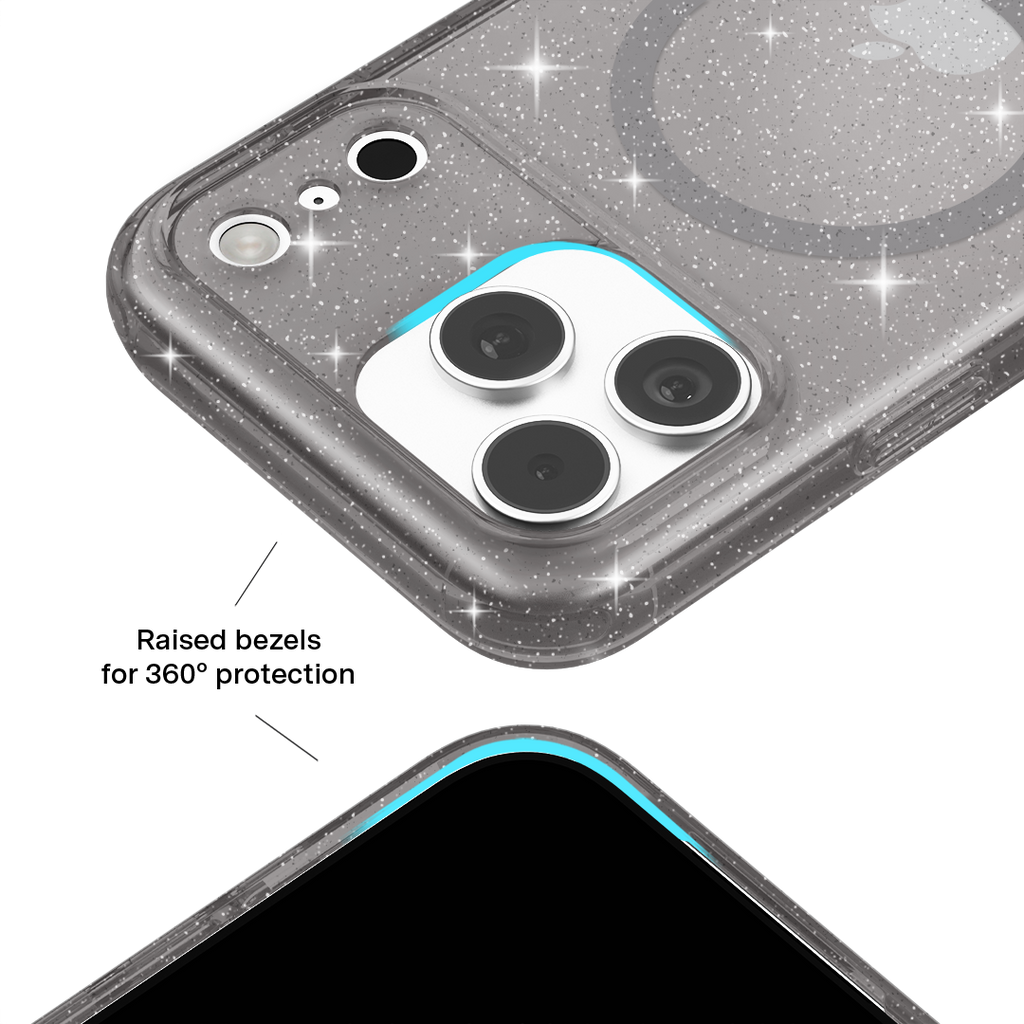 Grey Stardust Glitter iPhone Case