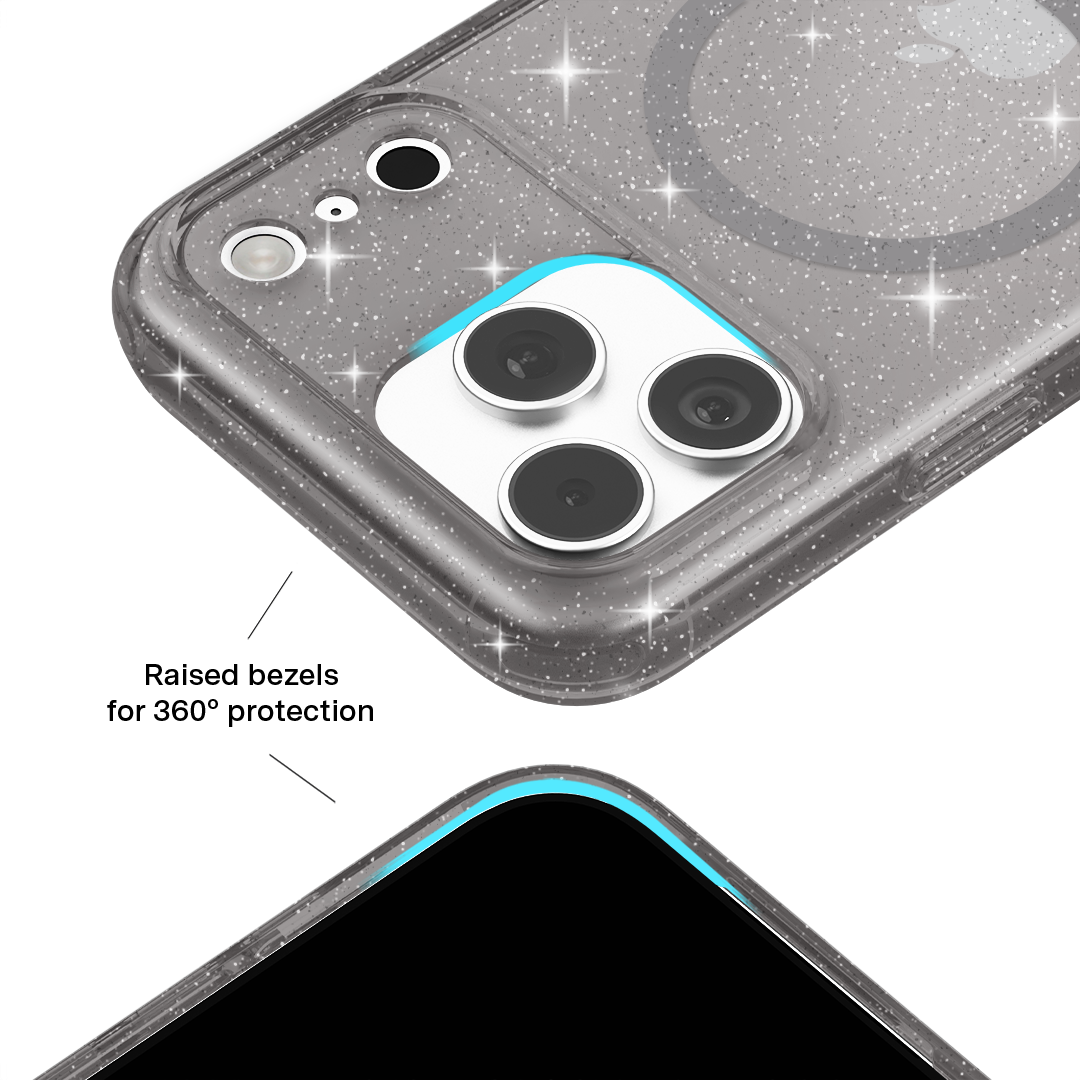 Grey Stardust Glitter iPhone Case