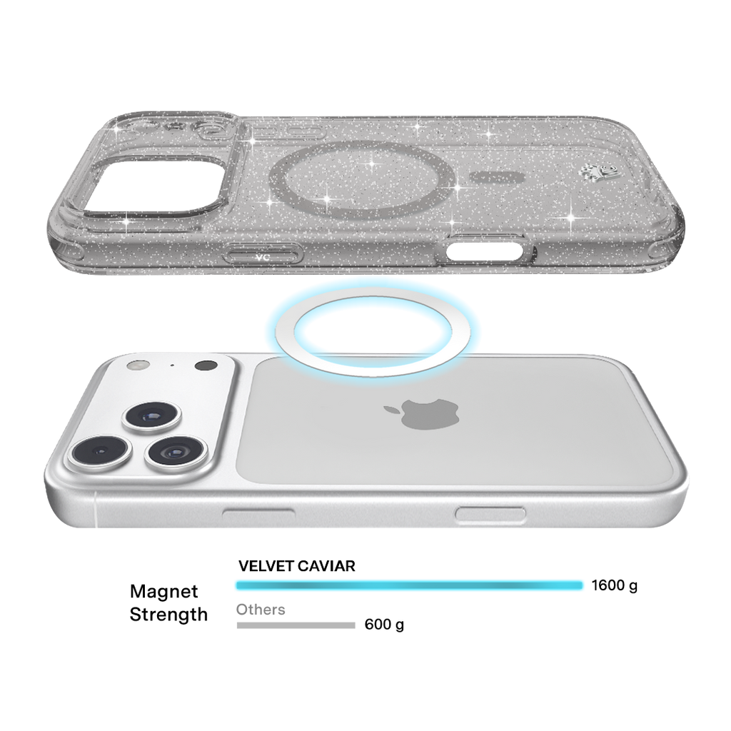 Grey Stardust Glitter iPhone Case