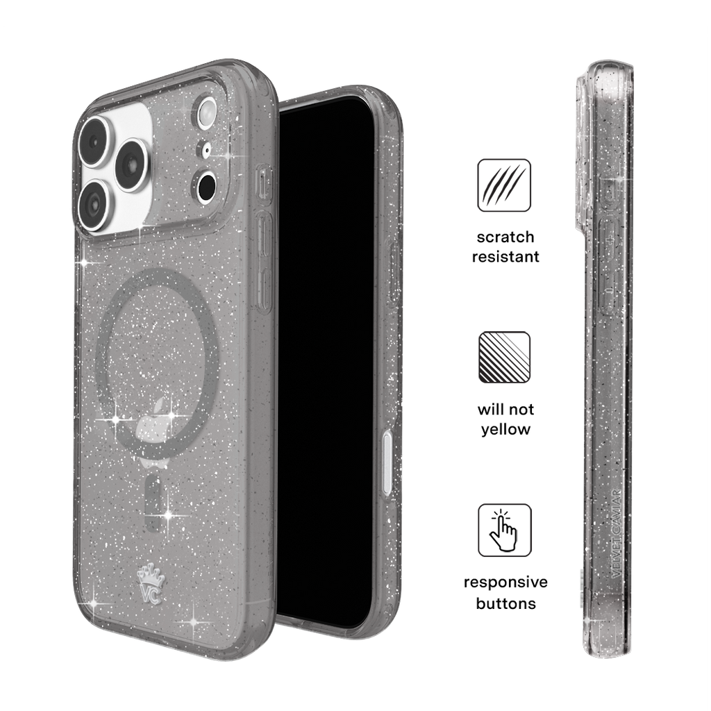 Grey Stardust Glitter iPhone Case