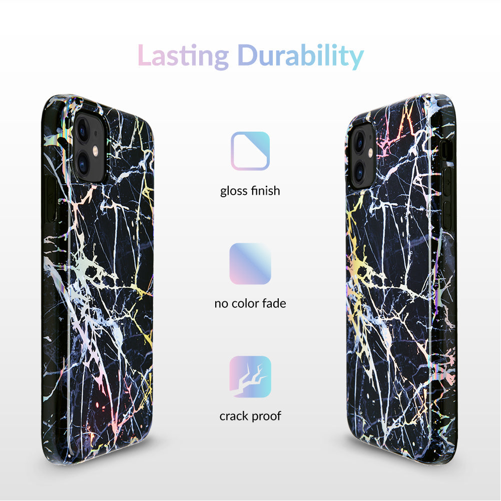 Holo Black Marble iPhone Case