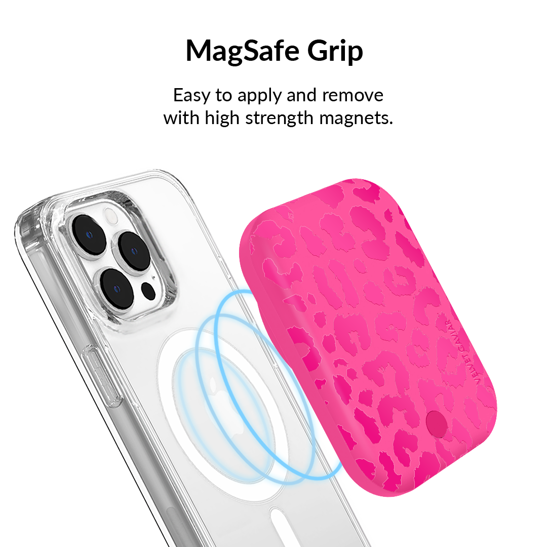 Even Hotter Pink Leopard Portable MagSafe Charger Power Pack