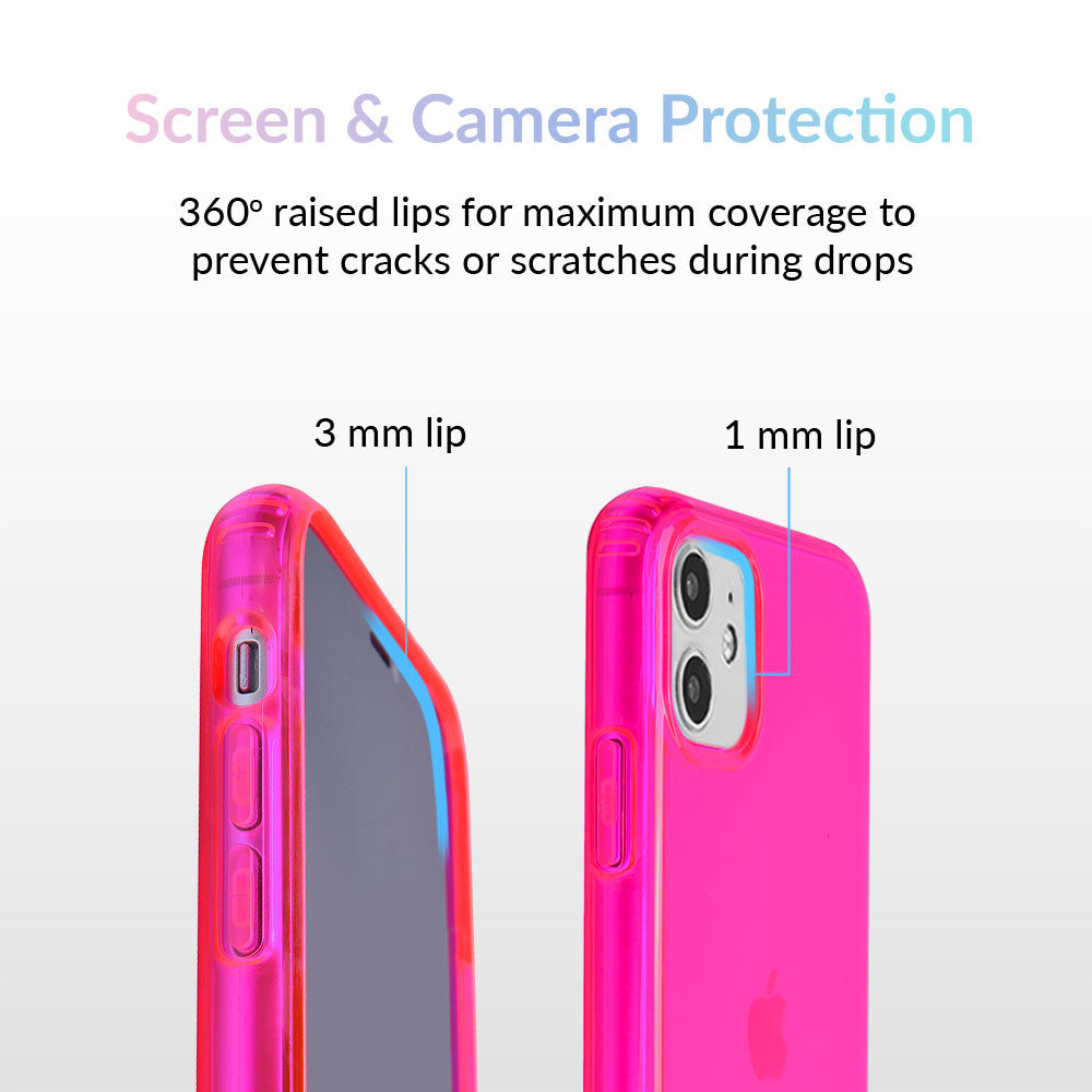 Neon Pink Clear iPhone Case