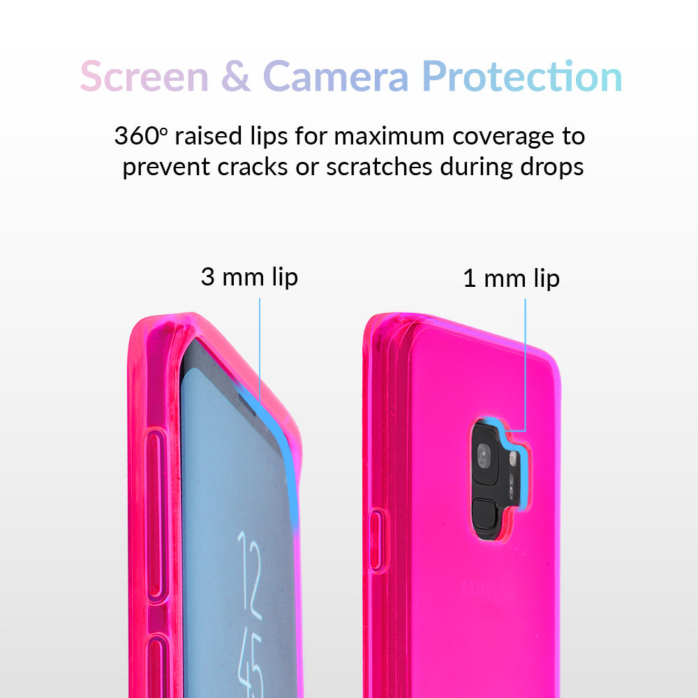 Neon Pink Clear Samsung Case