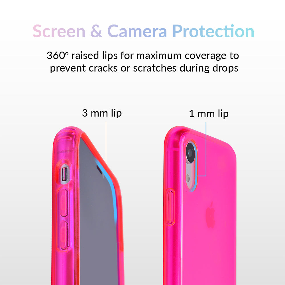 Neon Pink Clear iPhone Case