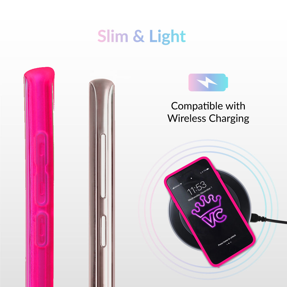 Neon Pink Clear Samsung Case