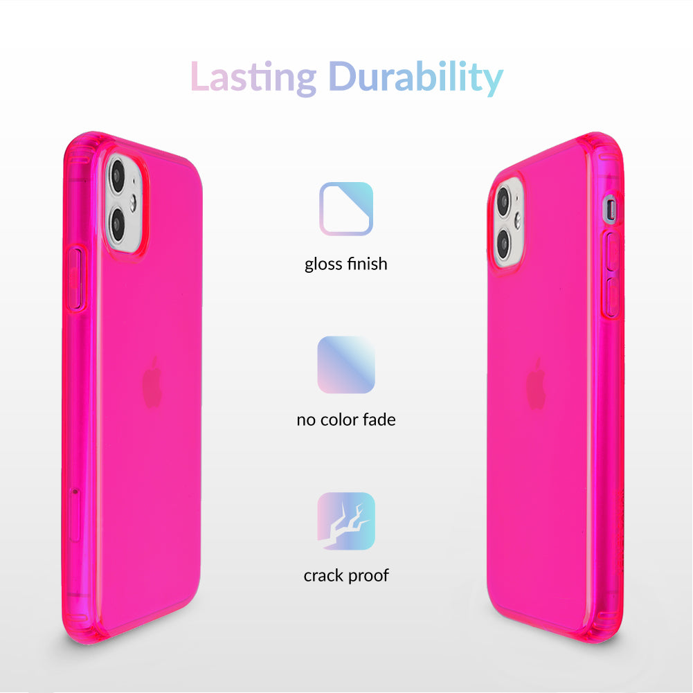Neon Pink Clear iPhone Case