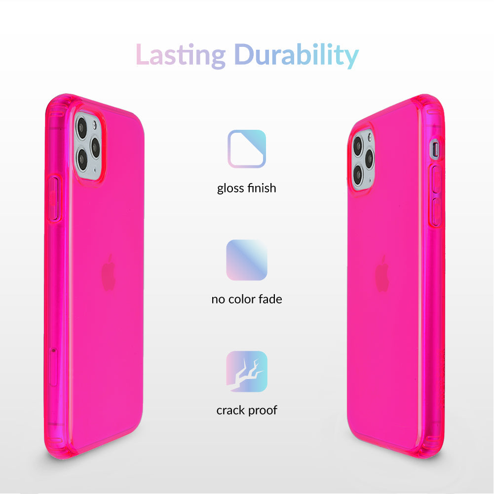 Neon Pink Clear iPhone Case