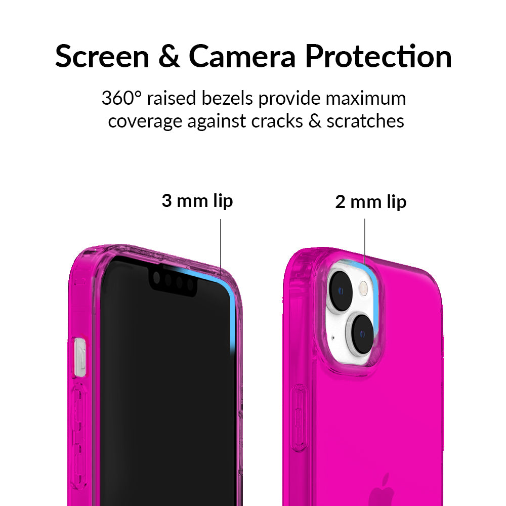 Neon Pink Clear iPhone Case