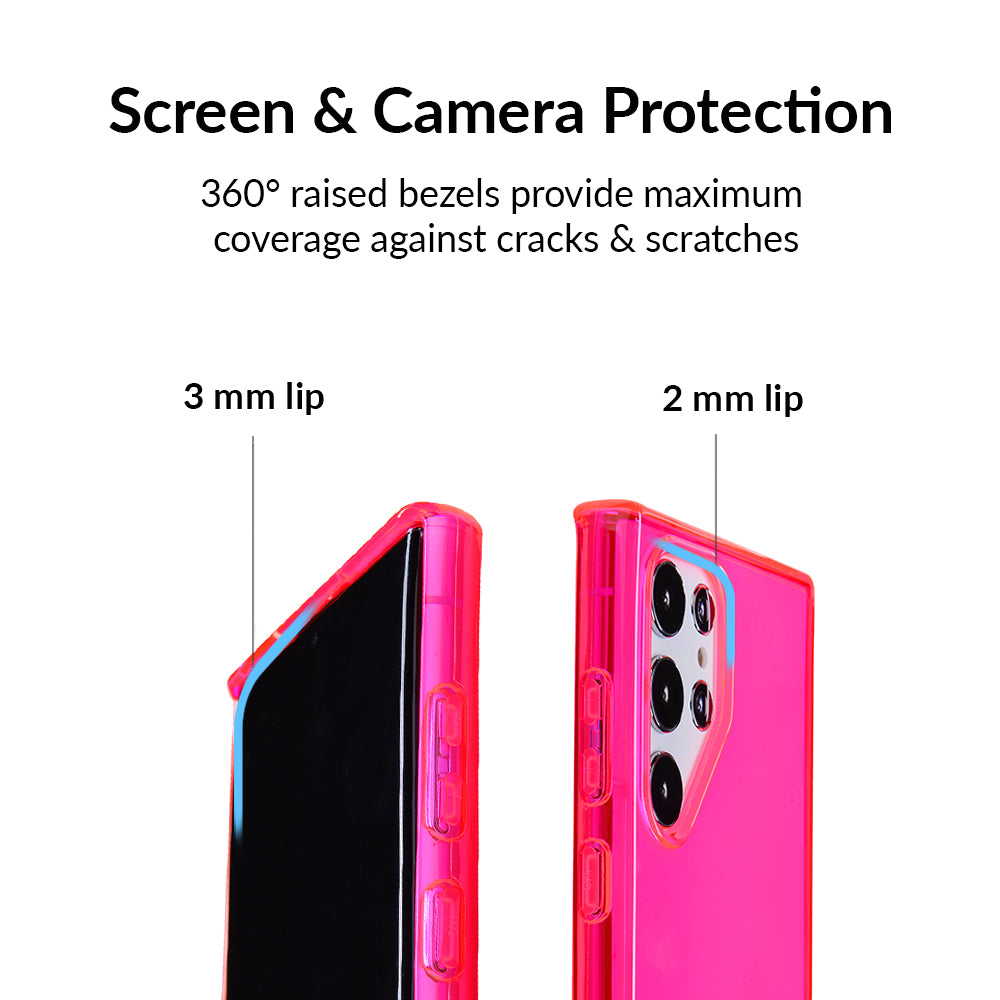 Neon Pink Clear Samsung Case
