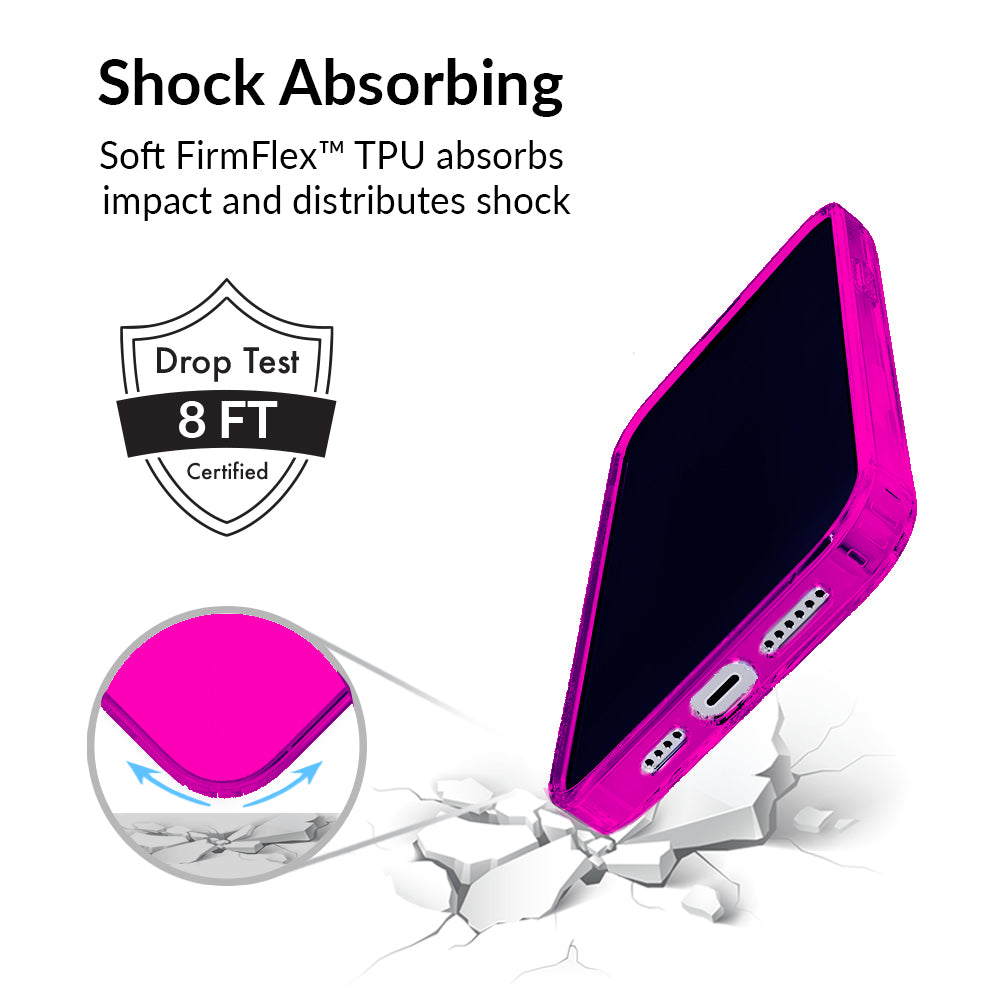 Neon Pink Clear iPhone Case